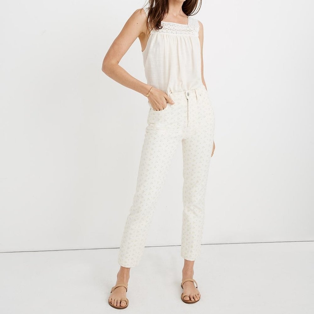 NWT Madewell Perfect Vintage Eyelet Jeans - Picture 1 of 9